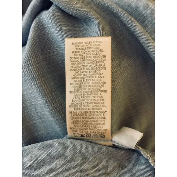 Cloth & Stone Anthropologie Women's S Small Blue Chambray Tencel Shorts Romper - Picture 12 of 12